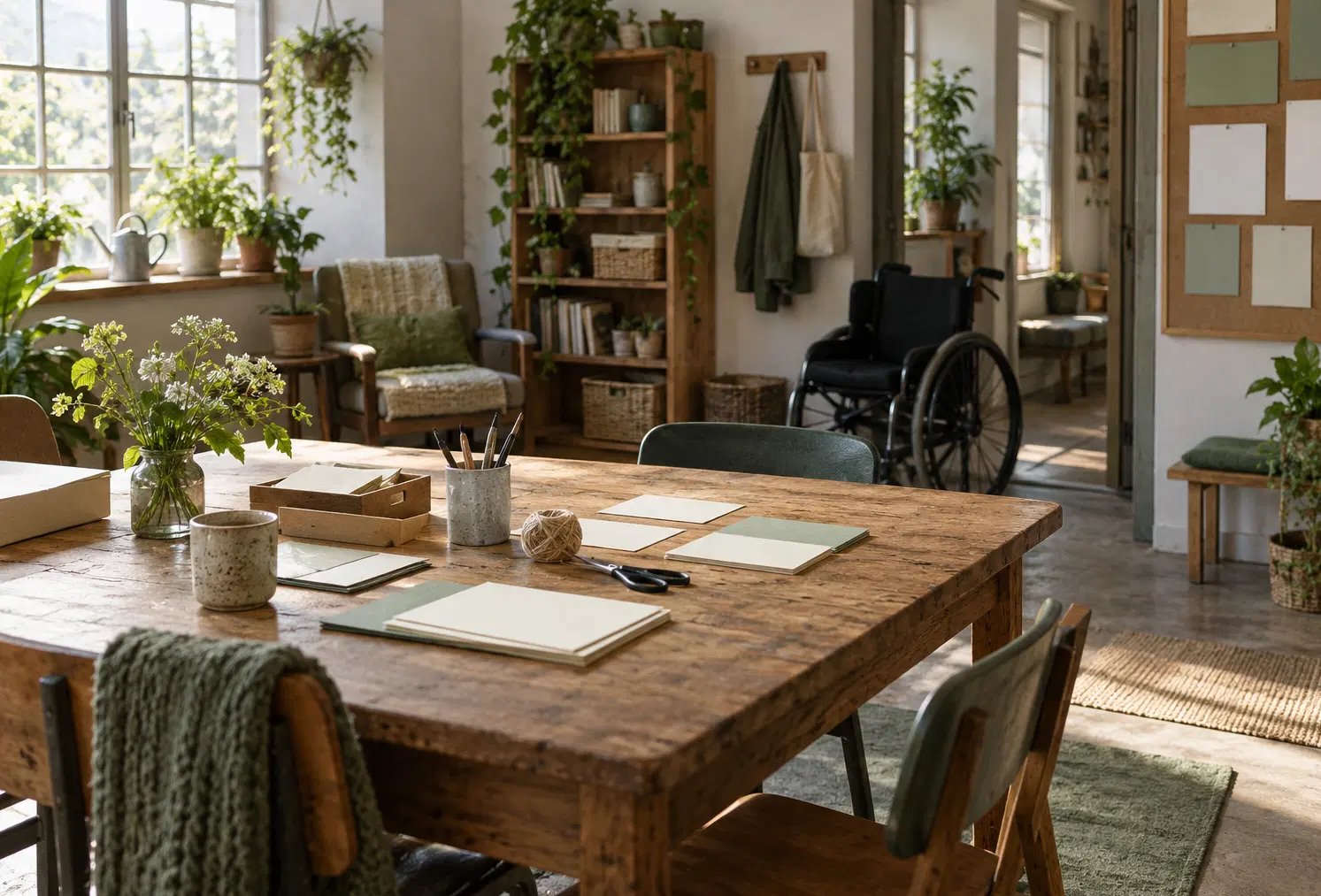 Illustration of care service businesses and their working space